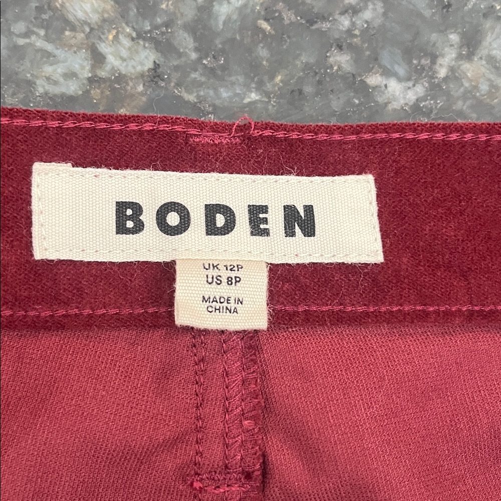 Boden Deep Burgundy Corduroy Pant Petite 12 New - Picture 4 of 4